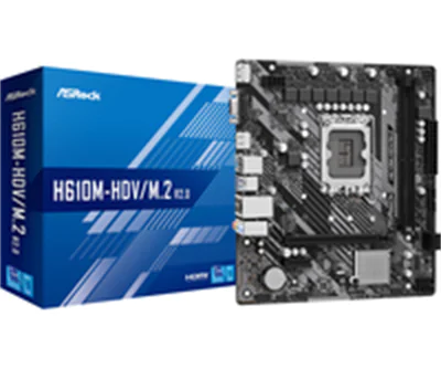 ASRock H610M-HDV/M.2 - 2.0 - Motherboard - micro ATX - LGA1700-Sockel - H610 Chipsatz - USB 3.2 Gen 1 - Gigabit LAN - Onboard-Grafik (CPU erforderlich) - HD Audio (8-Kanal)