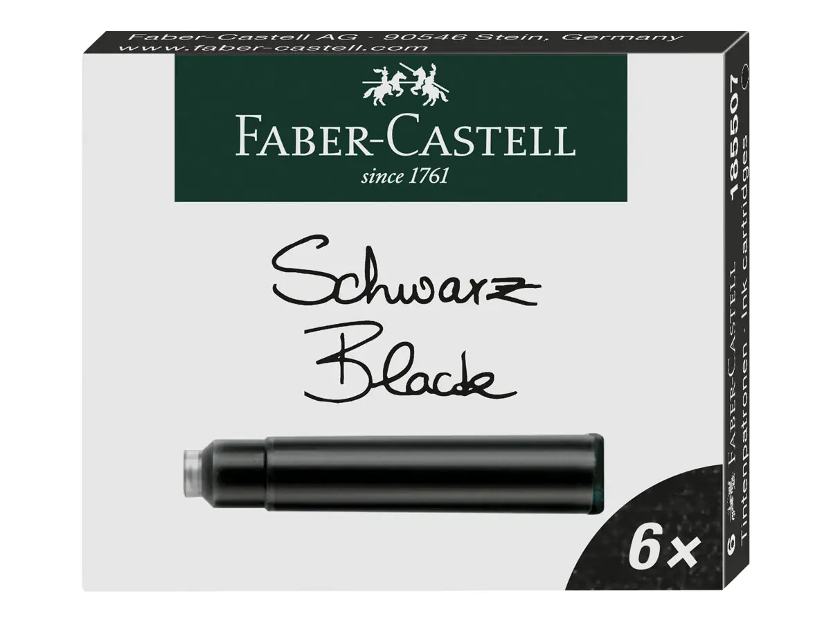 Faber-Castell Tintenpatronen 185507 Standard schwarz 6 St./Pack
