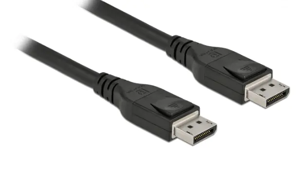Delock - DisplayPort-Kabel - DisplayPort (M) zu DisplayPort (M) - DisplayPort 1.4 - 10 m - aktiv, unterstützt 8K 60 Hz (7680 x 4320), unterstützt 5K 120 Hz (5120 x 2880), unterstützt 4K 240 Hz (3840 x 2160) - Schwarz