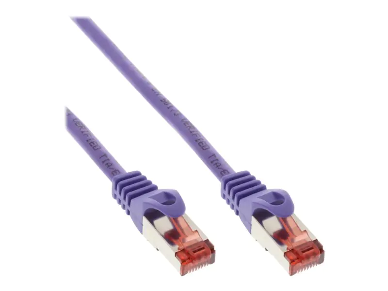 InLine - Patch-Kabel - RJ-45 (M) zu RJ-45 (M) - 25 cm - SFTP - CAT 6 - geformt - lila