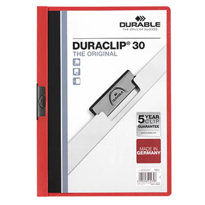 DURABLE Klemmmappe DURACLIP 30 220003 DIN A4 Hartfolie rot DURABLE Klemmmappe DURACLIP 30 220003 DIN A4 Hartfolie rot