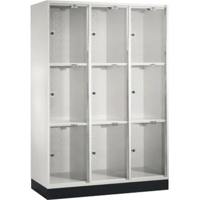 C+P Schließf.schrank 8370A302S10007 Acrylglastüren 1750x1220x500mm lgr