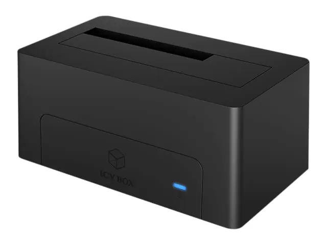 ICY BOX IB-1121-C31 - HDD-Dockingstation mit blaue LED vorn, lüfterlos Schächte: 1 - 2,5" / 3,5" gemeinsam genutzt (6,4 cm/8,9 cm gemeinsam genutzt) - SATA 6Gb/s - USB 3.1 (Gen 2) - Anthracite Black