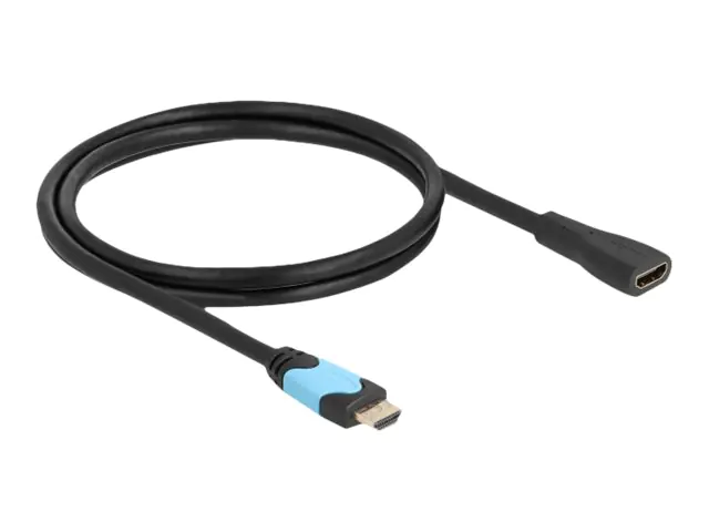 Delock - Highspeed - HDMI-Verlängerungskabel mit Ethernet - HDMI weiblich zu HDMI männlich - 1 m - Dreifachisolierung - Schwarz - Support von 8K 60 Hz, bis zu 48 Gbps Datentransferrate
