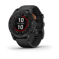 Garmin fenix 7 Pro Solar - 47 mm - Slate Gray - Sportuhr mit Band - Silikon - schwarz - Handgelenkgröße: 125-208 mm - Anzeige 3.302 cm (1.3") - 32 GB - Bluetooth, ANT+, Wi-Fi - 79 g