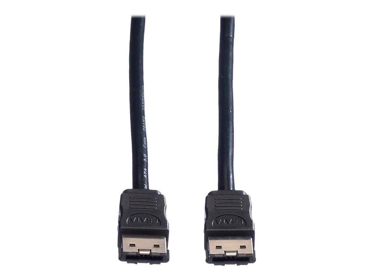 Roline - eSATA-Kabel - Serial ATA 150/300/600 - eSATA (M) zu eSATA (M) - 1 m - Schwarz