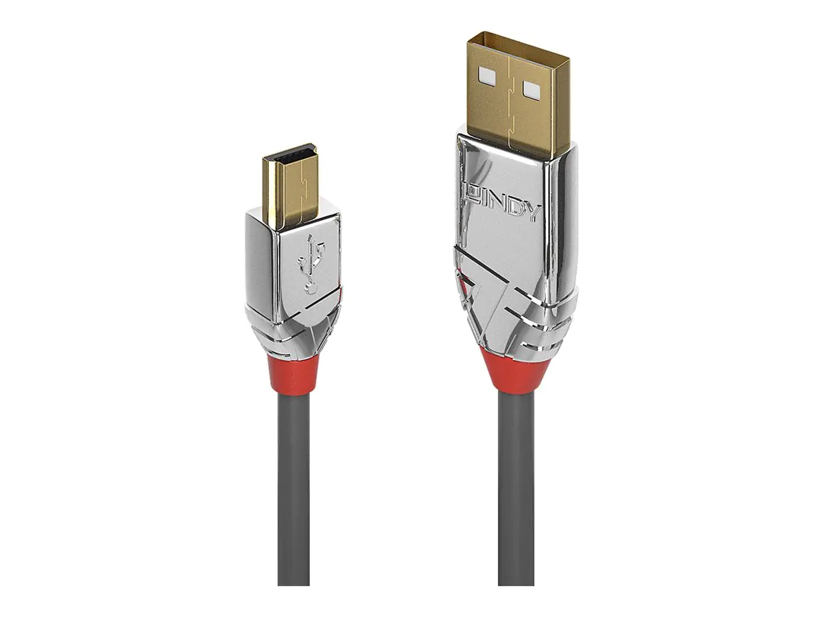 Lindy CROMO - USB-Kabel - USB (M) zu Mini-USB, Typ B (M) - USB 2.0 - 3 m - rund - Grau