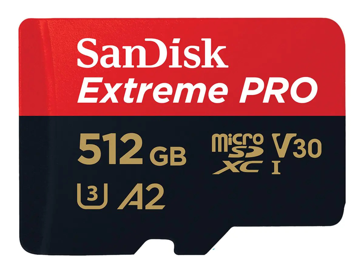 SanDisk Extreme Pro - Flash-Speicherkarte (microSDXC-an-SD-Adapter inbegriffen) - 512 GB - A2 / Video Class V30 / UHS-I U3 / Class10 - microSDXC UHS-I SanDisk Extreme Pro - Flash-Speicherkarte (microSDXC-an-SD-Adapter inbegriffen) - 512 GB - A2 / Video Class V30 / UHS-I U3 / Class10 - microSDXC UHS-I