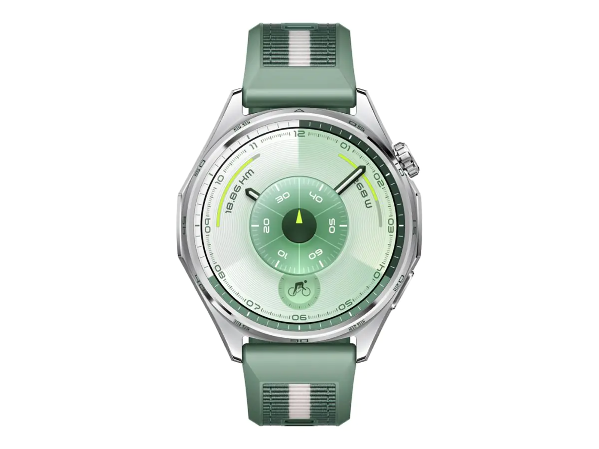 Huawei Watch GT 6 - 46 mm - Edelstahl - intelligente Uhr mit Riemen - composite woven - grün - Handgelenkgröße: 140-210 mm - Anzeige 3.7 cm (1.47") 55020FTV