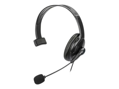 Manhattan Mono Over-Ear Headset (USB), Reversible Microphone Boom (padded), Retail Box Packaging, In-Line Volume/Mute Control, Padded Ear Cushion, USB-A for both sound and mic use, cable 2m, Three Year Warranty - Headset - ohrumschließend - kabelgebu