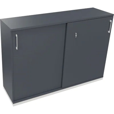 Schiebetürenschrank 3OH B1600xT442xH1133mm ws/Lavagrau Schiebetürenschrank 3OH B1600xT442xH1133mm ws/Lavagrau