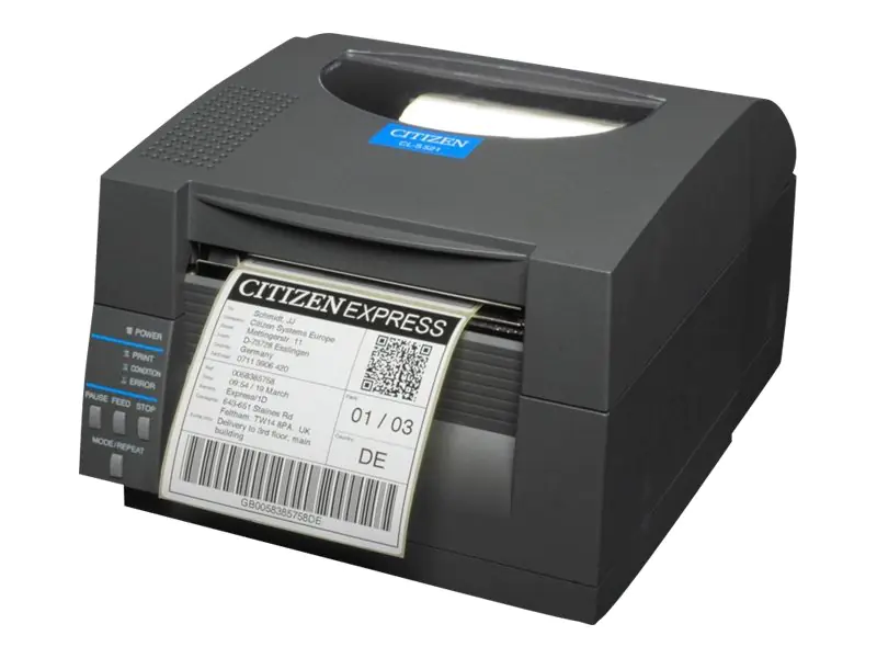 Citizen CL-S521II - Etikettendrucker - Thermodirekt - Rolle (11,8 cm) - 203 dpi - bis zu 150 mm/Sek. - USB, seriell - Schwarz