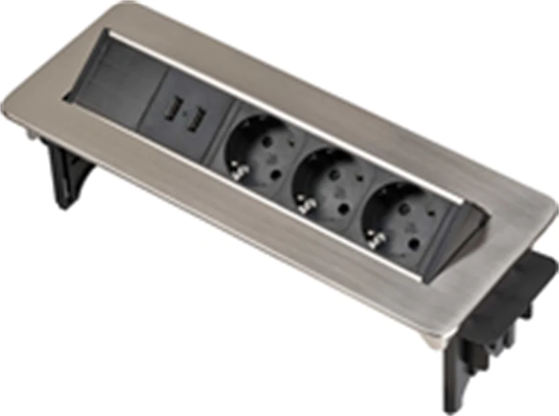 Brennenstuhl 1396200113, 2 m, 3 AC-Ausgänge, Indoor, IP20, Schwarz, Edelstahl, 115 mm