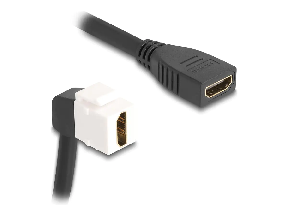 Delock HDMI-Kabel - HDMI weiblich zu HDMI weiblich geneigt, Keystone - 20 cm - schwarz /