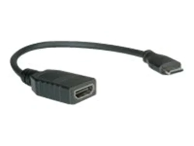 VALUE High Speed - HDMI-Kabel mit Ethernet - 19 pin mini HDMI Type C männlich zu HDMI weiblich - 15 cm - abgeschirmt - Schwarz