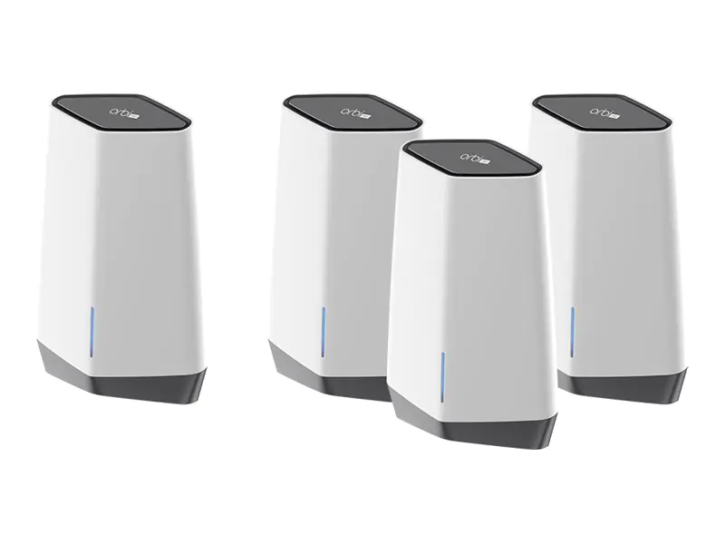 Netgear Orbi Pro SXK80B4 - WLAN-System - (Router, 3 Extender) - Netz 1GbE, 2.5GbE - Wi-Fi 6 - Tri-Band - wandmontierbar, deckenmontierbar