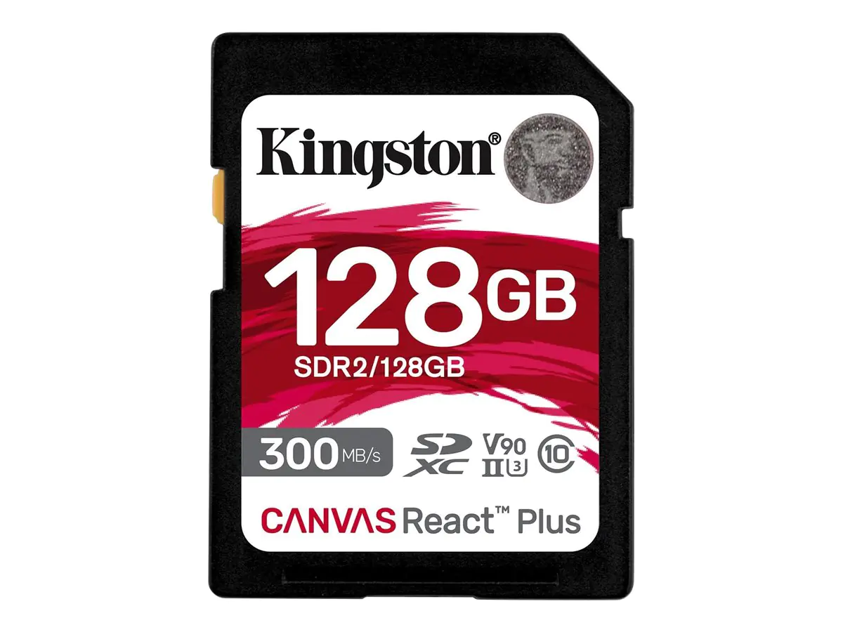 Kingston Canvas React Plus - Flash-Speicherkarte - 128 GB - Video Class V90 / UHS-II U3 / Class10 - SDXC UHS-II Kingston Canvas React Plus - Flash-Speicherkarte - 128 GB - Video Class V90 / UHS-II U3 / Class10 - SDXC UHS-II