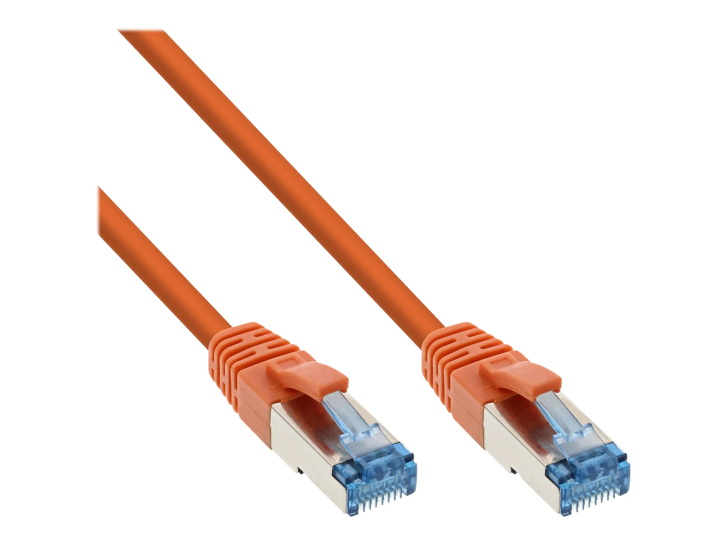InLine - Patch-Kabel - RJ-45 (M) zu RJ-45 (M) - 25 cm - SFTP, PiMF - CAT 6a - halogenfrei, ohne Haken - orange