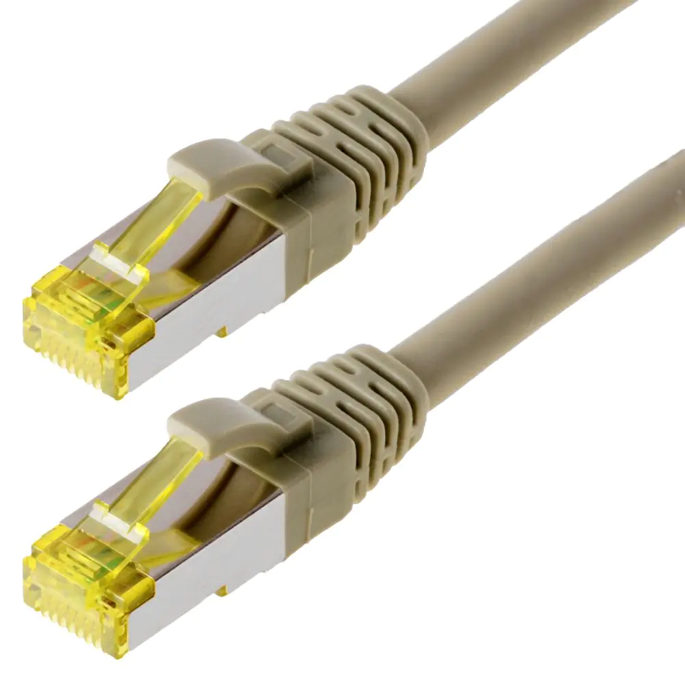 Patchkabel DRAKA S/FTP (PIMF) CAT 6A, grau 3,0m halogenfrei, Hirose TM31 Stecker, CAT 7 Rohkabel Patchkabel DRAKA S/FTP (PIMF) CAT 6A, grau 3,0m halogenfrei, Hirose TM31 Stecker, CAT 7 Rohkabel