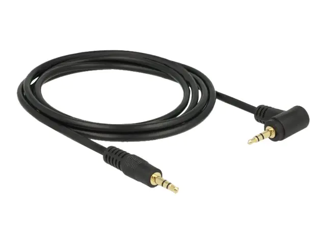 Delock - Audiokabel - mini-phone stereo 3.5 mm männlich zu mini-phone stereo 3.5 mm männlich - 2 m - Schwarz - 90° Stecker