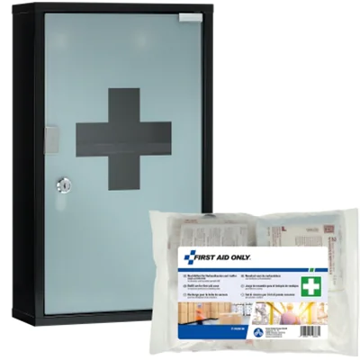 FIRST AID ONLY Verbandschrank gefüllt DIN 13157 Metall, lackiert schwarz FIRST AID ONLY Verbandschrank gefüllt DIN 13157 Metall, lackiert schwarz