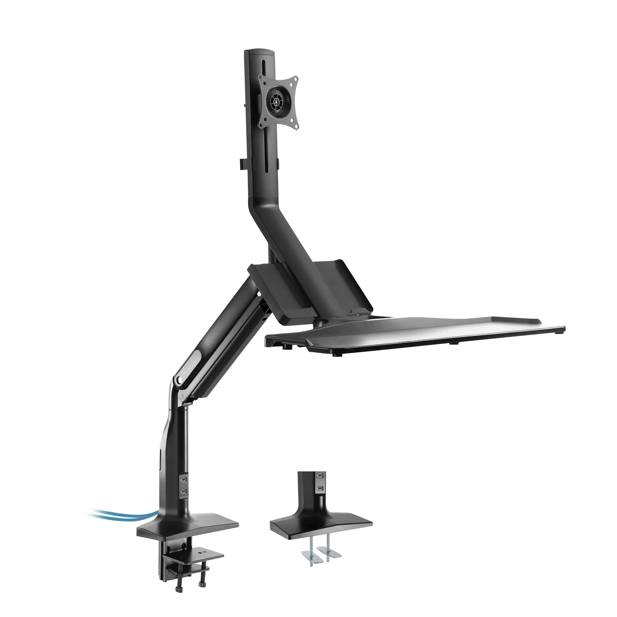 InLine - Aufstellung - für LCD-Display / PC-Ausrüstung - Kunststoff, Aluminium, Stahl - Schwarz - Bildschirmgröße: 43.2-81.3 cm (17"-32") - Schreibtisch