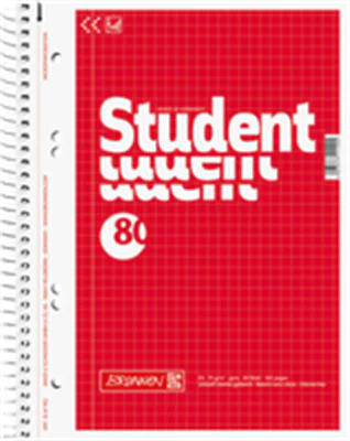 BRUNNEN Collegeblock 1067952 A5 kariert 80Bl rot