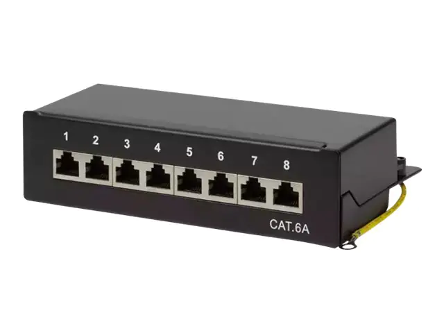 LogiLink - Patch Panel - geeignet für Wandmontage - RJ-45 X 8 - Schwarz, RAL 9005