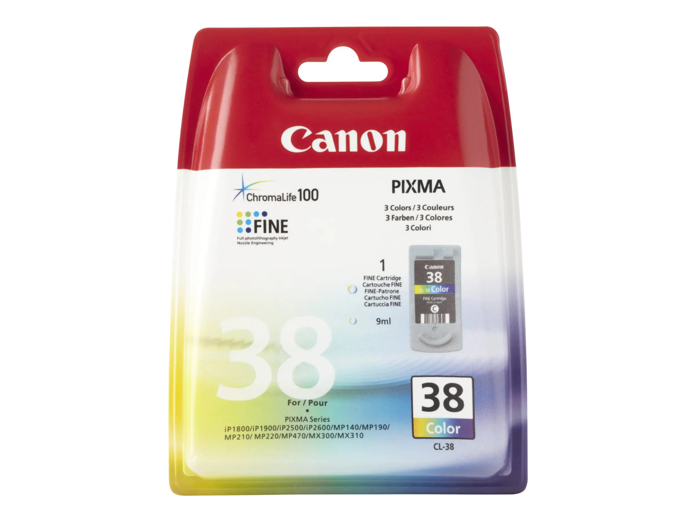 Canon CL-38 - 9 ml - Farbe (Cyan, Magenta, Gelb) - Original - Tintenpatrone - für PIXMA iP1800, iP1900, iP2500, iP2600, MP140, MP190, MP210, MP220, MP470, MX300, MX310