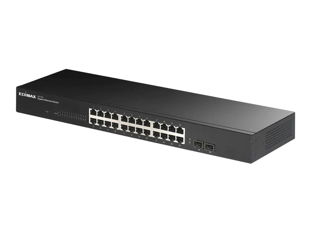 Edimax GS-1026 - V3 - Switch - 24 x 10/100/1000 + 2 x SFP - an Rack montierbar, Desktop