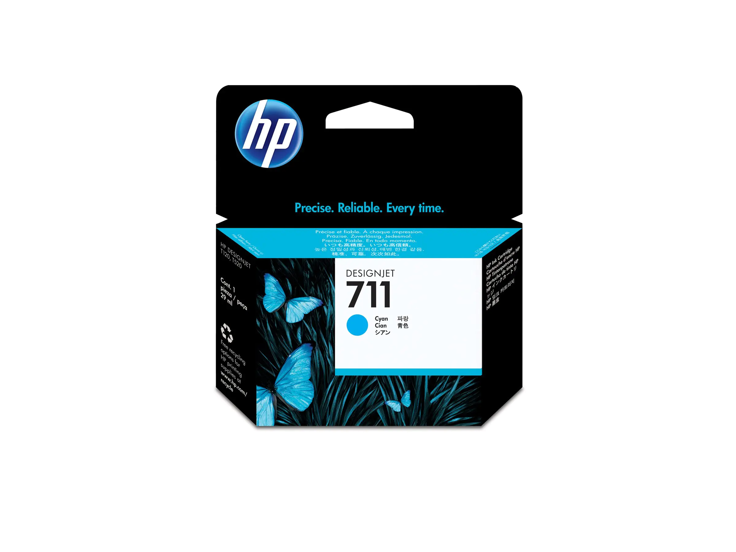 HP 711 - 29 ml - Cyan - Original - DesignJet - Tintenpatrone - für DesignJet T100, T120, T120 ePrinter, T125, T130, T520, T520 ePrinter, T525, T530