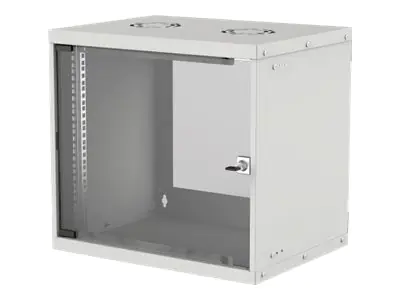 Intellinet Network Cabinet, Wall Mount (Basic), 9U, Usable Depth 340mm/Width 485mm, Grey, Flatpack, Max 50kg, Glass Door, 19", Parts for wall installation (eg screws and rawl plugs) 714167