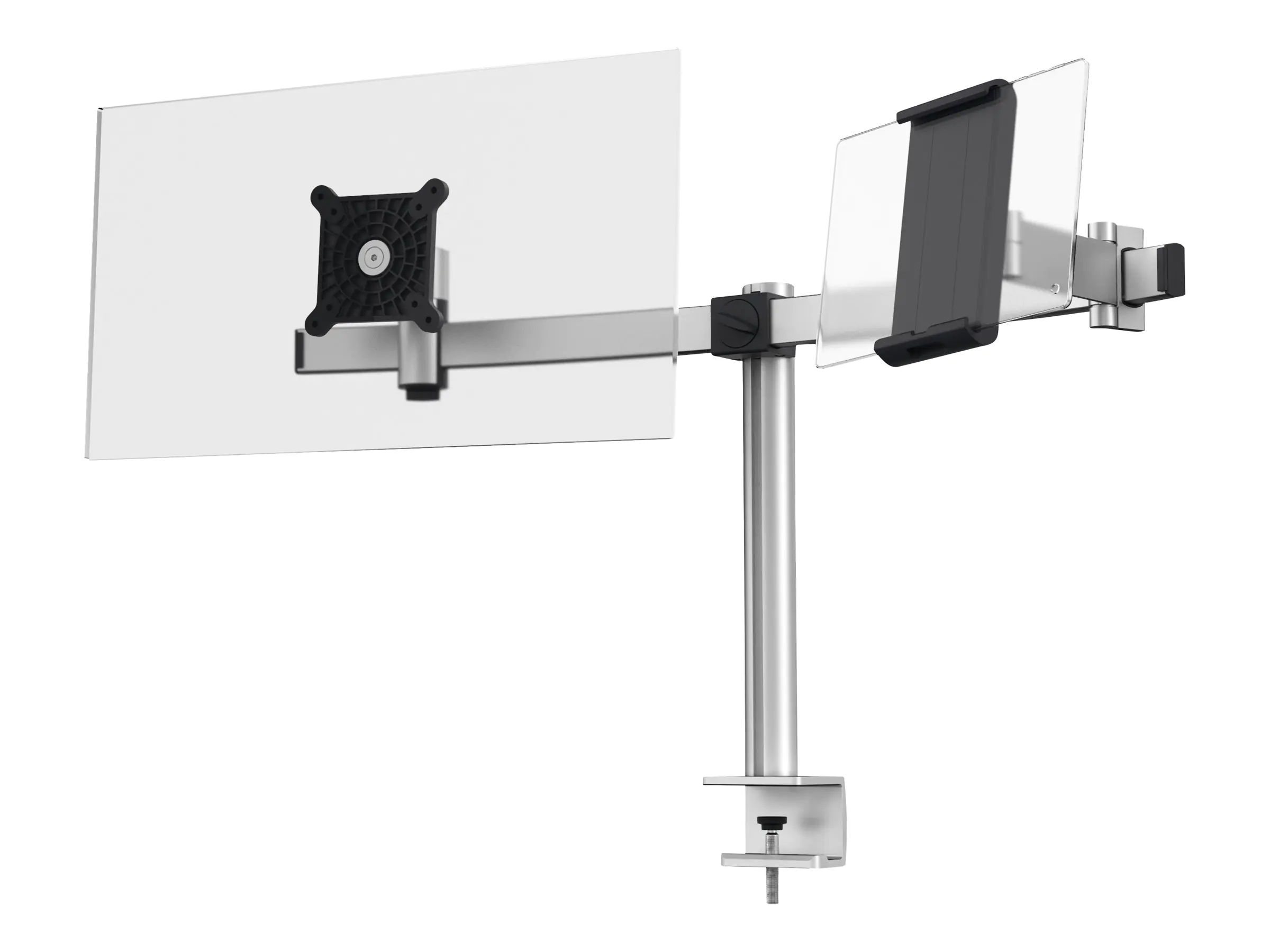 DURABLE - Befestigungskit - einstellbarer Arm - für Monitor / Tablet - Aluminium, hochwertiger Kunststoff - Silber - Bildschirmgröße: 53.3-68.6 cm (monitor) / 17.8-33 cm (tablet) (21" - 27" (Monitor) / 7" - 13" (Tablet)) - Klemmmontage, Tischmontage