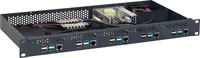 Rackmount.IT PI-RACK RM-PI-T1 - Rackmontagesatz - mit Stromversorgung - Schwarz, RAL 9004 - 1U - 48.3 cm (19")