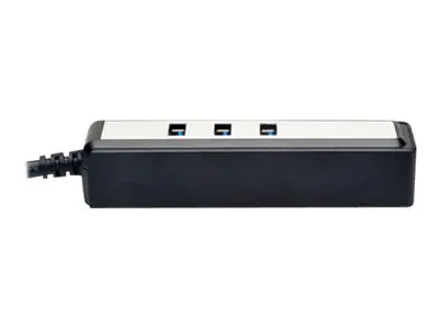 Tripp Lite Portable 4-Port USB 3.0 SuperSpeed Mini Hub with Built In Cable - Hub - 4 x SuperSpeed USB 3.0 - Desktop