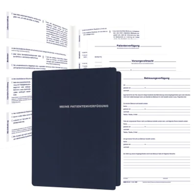 RNK Verlag Vorsorgemappe Meine Patientenverfügung 2 Personen Umfangreiche Erläuterungen, je 2 x Patientenverfügung, Vorsorgevollmacht, Betreuungsverfügung, Anmeldungen zum Zentralen Vorsorgeregister, Organspendeausweis, Hinweiskarten für Brieftasche