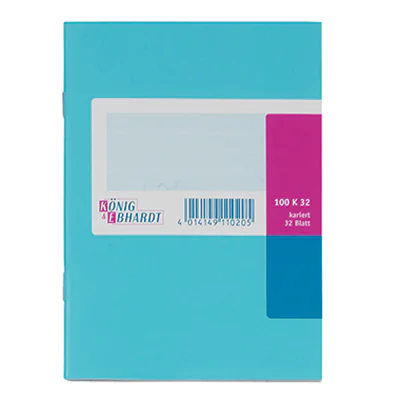 König & Ebhardt Geschäftsbuch 8616210 DIN A6 kariert 32Bl hellbl.