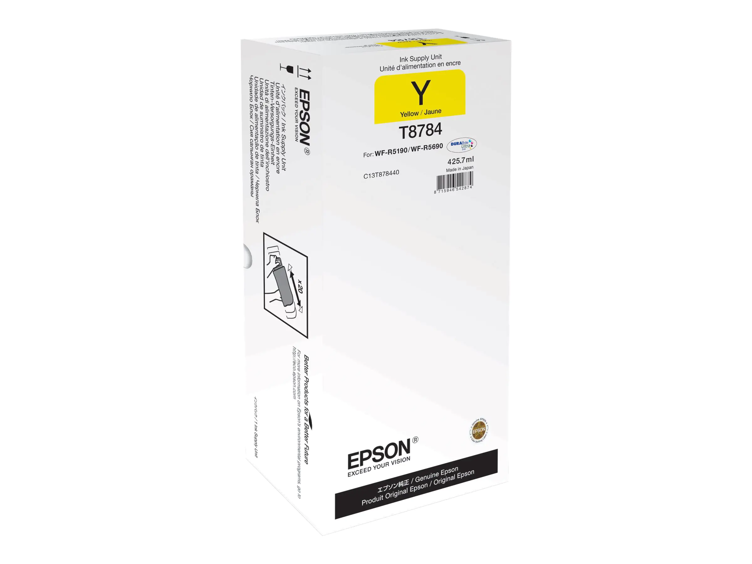 Epson T87844 - 425.7 ml - Gelb - Original - Nachfülltinte - für WorkForce Pro WF-R5190, WF-R5190DTW, WF-R5690, WF-R5690DTWF, WF-R5690DTWFL Epson T87844 - 425.7 ml - Gelb - Original - Nachfülltinte - für WorkForce Pro WF-R5190, WF-R5190DTW, WF-R5690, WF-R5690DTWF, WF-R5690DTWFL