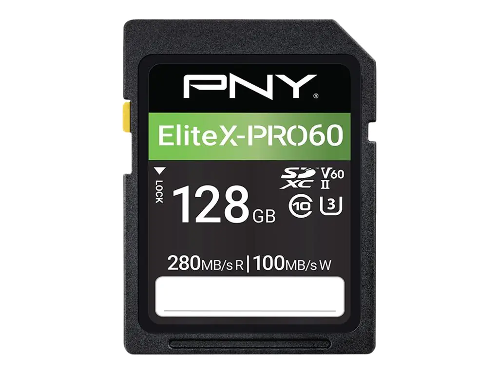 PNY EliteX-PRO60 - Flash-Speicherkarte - 128 GB - Video Class V60 / UHS-II U3 / Class10 - microSDXC UHS-II