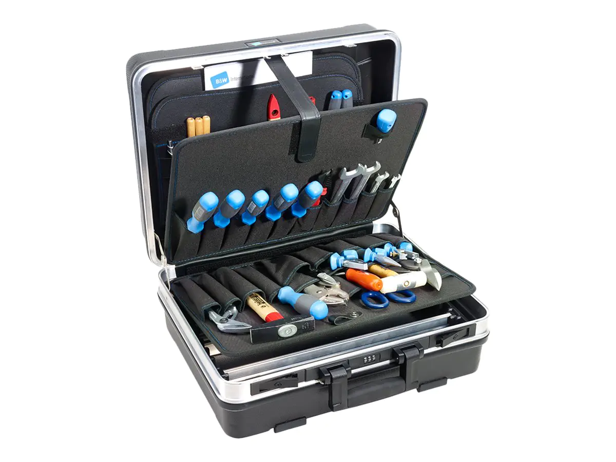 B&W TOOL.CASES flex - Aktentasche für Werkzeuge - Aluminium, ABS-Kunststoff mit hoher Schlagbeständigkeit - Schwarz