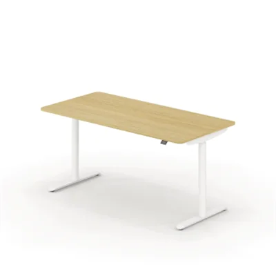 Schreibtisch se_lab e-desk Maße: 1.600 x 650-1.280 x 800 mm (B x H x T) Holz eiche hell