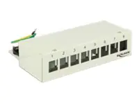 Delock Keystone Desktop Patch Panel - Patch Panel - Hellgrau, RAL 7035 - 8 Ports