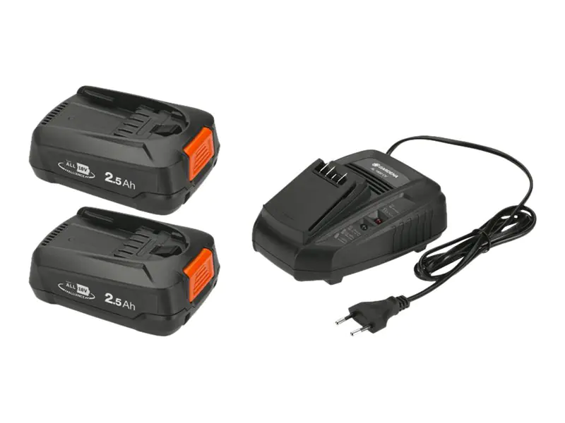 Gardena Batterieladegerät + Batterie 2 x 14907-20
