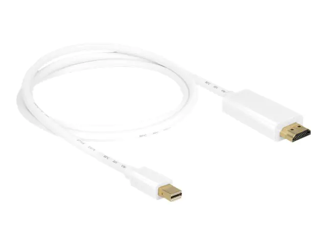 Delock High Speed HDMI - Adapterkabel - Mini DisplayPort männlich zu HDMI männlich - 1 m - weiß - 4K Unterstützung