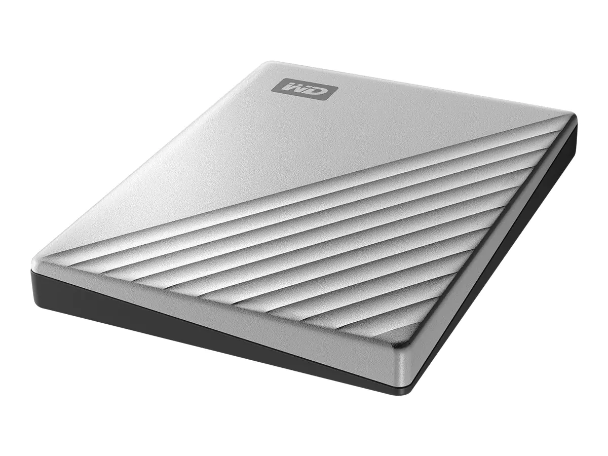WD My Passport Ultra WDBC3C0010BSL - Festplatte - verschlüsselt - 1 TB - extern (tragbar) - USB 3.0 (USB-C Steckverbinder) - 256-Bit-AES - Silber