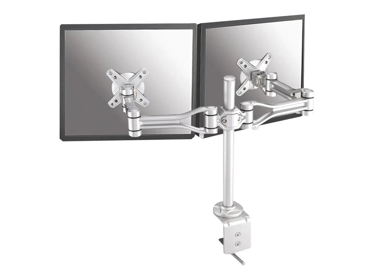 Neomounts FPMA-D1030D - Befestigungskit - Voll beweglich - für 2 LCD-Displays - Silber - Bildschirmgröße: 25.4-61 cm (10"-24") - Klemmmontage, Tischmontage