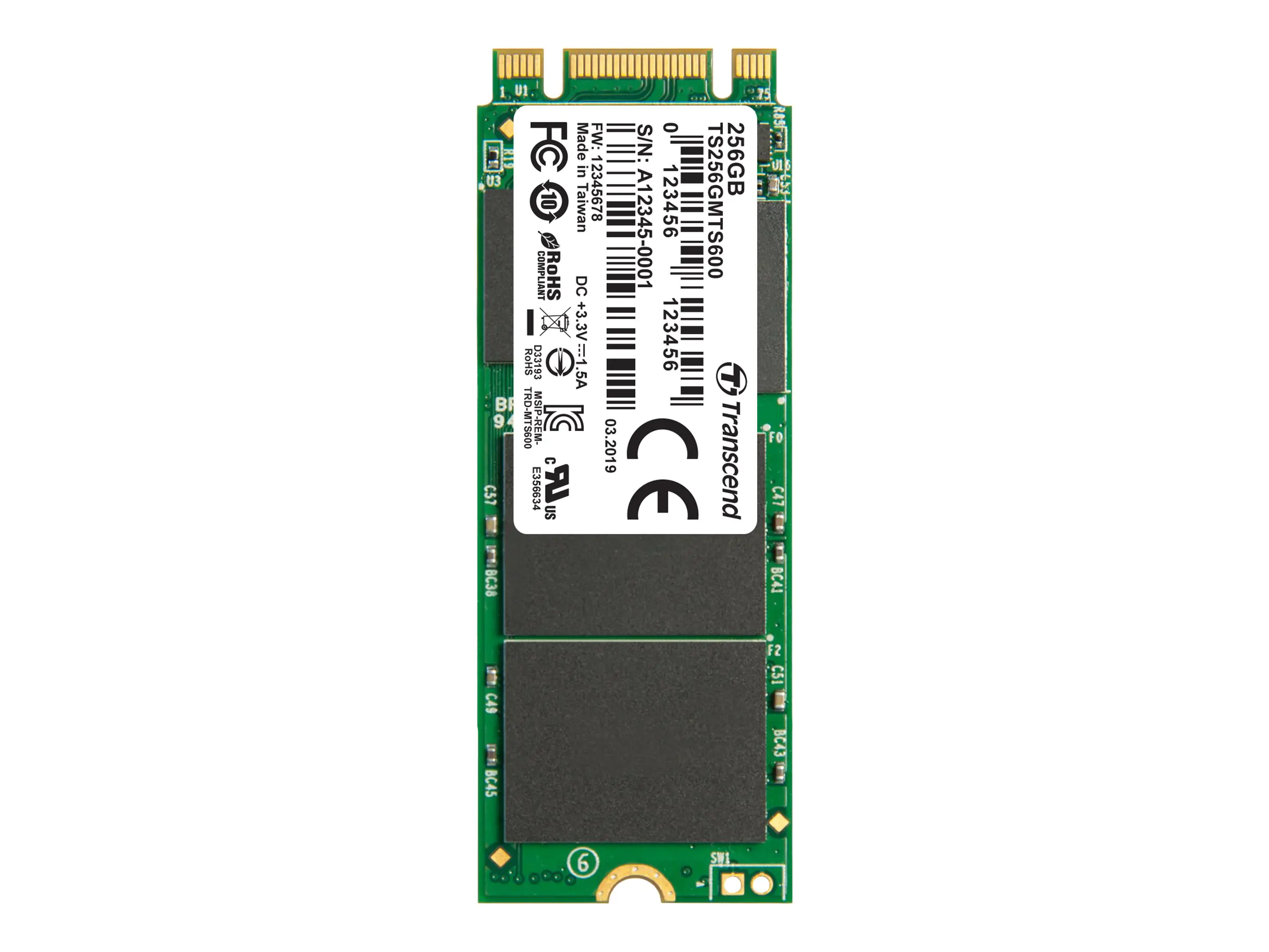 Transcend MTS600 - 256 GB SSD - intern - M.2 2260 - SATA 6Gb/s