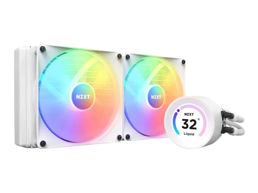 NZXT Kraken Elite 280 RGB - Prozessor-Flüssigkeitskühlsystem - mit LCD-Display - (für: LGA115x Socket, LGA1200, LGA1700, AM4, AM5) - Kupfer - 140 mm - Mattes Weiß