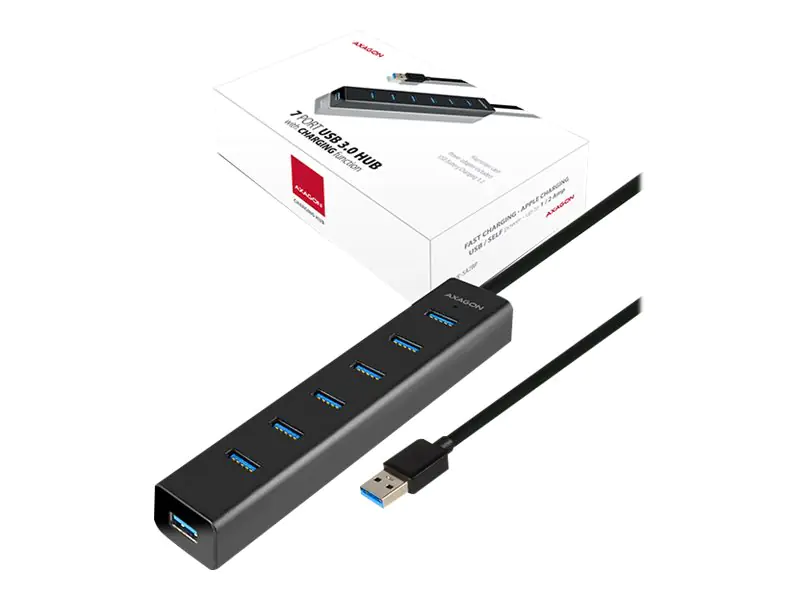 AXAGON HUE-SA7BP - Hub - 7 x SuperSpeed USB 3.0