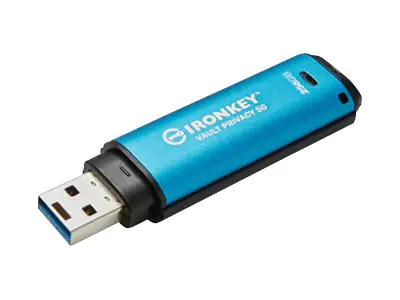 Kingston IronKey Vault Privacy 50 Series - USB-Flash-Laufwerk - verschlüsselt - 256 MB - USB 3.2 Gen 1 - TAA-konform